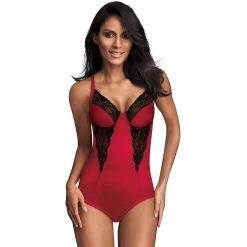 Flexees Women`s Pretty Shapewear Embellished Unlined Body Briefer -Outfit Fashion Shop 1286815 Red Masquerade