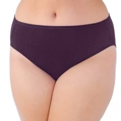 Vanity Fair Womens Plus Size Illumination Hi Cut Panty -Outfit Fashion Shop 13810 Sangria