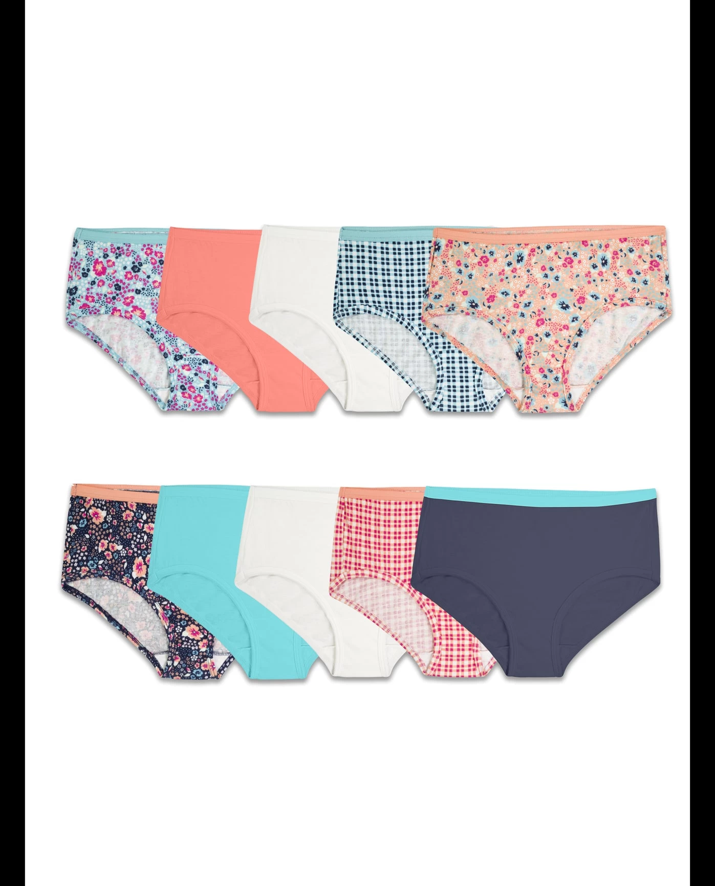 Fruit Of The Loom Girls 10 Pack Assorted Cotton Low Rise Brief 5 Fruit Of The Loom Girls 10 Pack Assorted Cotton Low Rise Brief - Image 3