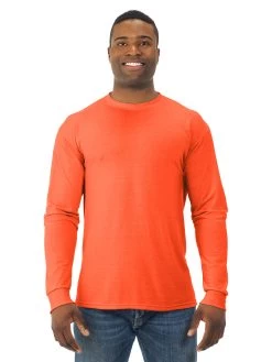 Jerzees Mens DRI-POWER Sport Long Sleeve Crew T-Shirt -Outfit Fashion Shop 21MLR safety orange front.46c16f342fb04c4b 659a1bf7 b71c 480d 91b6 6a37093b4c7f