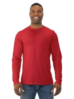 Jerzees Mens DRI-POWER Sport Long Sleeve Crew T-Shirt -Outfit Fashion Shop 21MLR true red front.a77e311b5c28eeea
