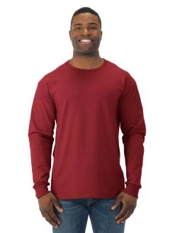 Jerzees Mens DRI-POWER Active Long Sleeve Crew T-Shirt -Outfit Fashion Shop 29LSR cardinal front.e1fa98620bf02caf