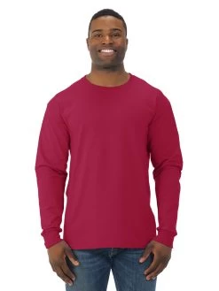Jerzees Mens DRI-POWER Active Long Sleeve Crew T-Shirt -Outfit Fashion Shop 29LSR cyber pink front.98acd30a1b66580d