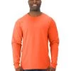 Jerzees Mens DRI-POWER Active Long Sleeve Crew T-Shirt 1 Jerzees Mens DRI-POWER Active Long Sleeve Crew T-Shirt -Outfit Fashion Shop 29LSR safety orange front.228ad94499cb1bfd
