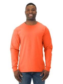 Jerzees Mens DRI-POWER Active Long Sleeve Crew T-Shirt -Outfit Fashion Shop 29LSR safety orange front.228ad94499cb1bfd fc866871 f435 4caa 9951 19ee9446c3ff