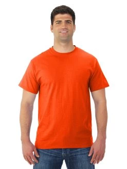 Jerzees Mens DRI-POWER Active Short Sleeve Crew T-Shirt -Outfit Fashion Shop 29MR burnt orange front.ba73a238aa847398