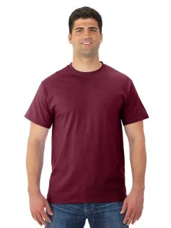 Jerzees Mens DRI-POWER Active Short Sleeve Crew T-Shirt -Outfit Fashion Shop 29MR vintage heather maroon front.a64b03f38a047fac f240af14 88a5 448c 94a6 88b5f9c89609