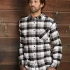 Weatherproof Vintage Brushed Flannel Long Sleeve Shirt 164761, XL, White/Black