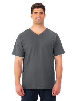 Fruit Of The Loom Mens HD Cotton Short Sleeve V-Neck T-Shirt -Outfit Fashion Shop 39VR charcoal grey front.1c11abcecc14c455 c2b710e1 3c7f 4793 af6b 3ec03b34c477