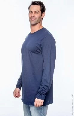 Hanes TAGLESS Nano-T Men's Long-Sleeve Tee -Outfit Fashion Shop 3B99F8479A8985