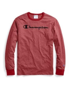 Champion Mens Heritage Heather Long-Sleeve Tee -Outfit Fashion Shop 3c6e5a59 4c73 43bd be50 903b8a17c7ac