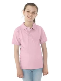 Jerzees Youth SpotShield Short Sleeve Jersey Sport Shirt 26 Jerzees Youth SpotShield Short Sleeve Jersey Sport Shirt -Outfit Fashion Shop 437YR classic pink front.403f8d5ada86b0f2