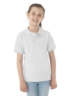 Jerzees Youth SpotShield Short Sleeve Jersey Sport Shirt 37 Jerzees Youth SpotShield Short Sleeve Jersey Sport Shirt -Outfit Fashion Shop 437YR white front.f5e8001ed0c823c3