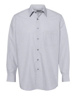 Van Heusen Mens Broadcloth Point Collar Check Shirt, XL, Silver Combo -Outfit Fashion Shop 4506efd5 812b 417e a135 1c54f2050ae2