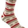 Fox River Red Heel Monkey Stripe Lightweight Crew Socks - Best Seller! -Outfit Fashion Shop 4582 WomensMonleyStrip C 0TC 06227 BrnHthr