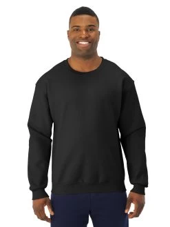 Jerzees Mens NuBlend Super Sweats Crew Sweatshirt -Outfit Fashion Shop 4662MR black front.f06c094cb2c01538