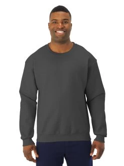 Jerzees Mens NuBlend Super Sweats Crew Sweatshirt -Outfit Fashion Shop 4662MR black heather front.36291f054b706e1a