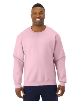 Jerzees Mens NuBlend Super Sweats Crew Sweatshirt -Outfit Fashion Shop 4662MR classic pink front.9239061a781f4a49