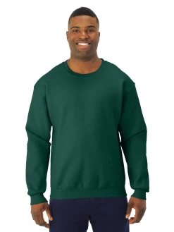Jerzees Mens NuBlend Super Sweats Crew Sweatshirt -Outfit Fashion Shop 4662MR forest green front.e72201ff8aac5974