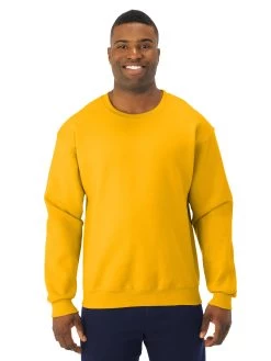 Jerzees Mens NuBlend Super Sweats Crew Sweatshirt -Outfit Fashion Shop 4662MR gold front.dfc9ac80a024cb90