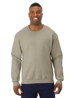 Jerzees Mens NuBlend Super Sweats Crew Sweatshirt -Outfit Fashion Shop 4662MR khaki front.5f7c5f16f7de8b98