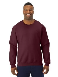 Jerzees Mens NuBlend Super Sweats Crew Sweatshirt -Outfit Fashion Shop 4662MR maroon front.a819cc5665662a6f