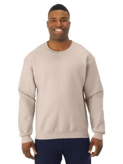 Jerzees Mens NuBlend Super Sweats Crew Sweatshirt -Outfit Fashion Shop 4662MR sandstone front.c9160e134fcb8d10