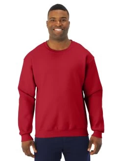 Jerzees Mens NuBlend Super Sweats Crew Sweatshirt -Outfit Fashion Shop 4662MR true red front.aabdf266f5286dff