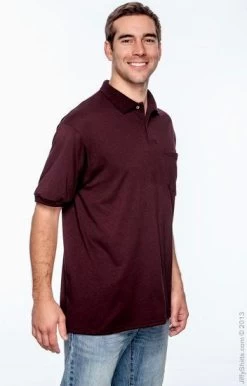 Hanes Cotton-Blend Jersey Men's Polo With Pocket -Outfit Fashion Shop 47881C7FFE64BB