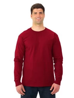 Fruit Of The Loom Adult HD Cotton Long Sleeve Crew T-Shirt 29 Fruit Of The Loom Adult HD Cotton Long Sleeve Crew T-Shirt -Outfit Fashion Shop 4930R cardinal front.8cba1bbb28f43d3d