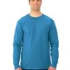 Fruit Of The Loom Adult HD Cotton Long Sleeve Crew T-Shirt 1 Fruit Of The Loom Adult HD Cotton Long Sleeve Crew T-Shirt -Outfit Fashion Shop 4930R columbia blue front.fc8c81a15c1b9980
