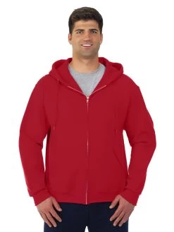 Jerzees Adult NuBlend Super Sweats Full Zip Hoodie -Outfit Fashion Shop 4999MR true red front.d48992efa72b583d
