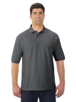 Jerzees Mens Easy Care Welt Knit Collar Short Sleeve Pique Polo Shirt