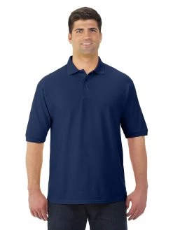 Jerzees Mens Easy Care Welt Knit Collar Short Sleeve Pique Polo Shirt -Outfit Fashion Shop 537MR jnavy front.b921934c76efbbf8