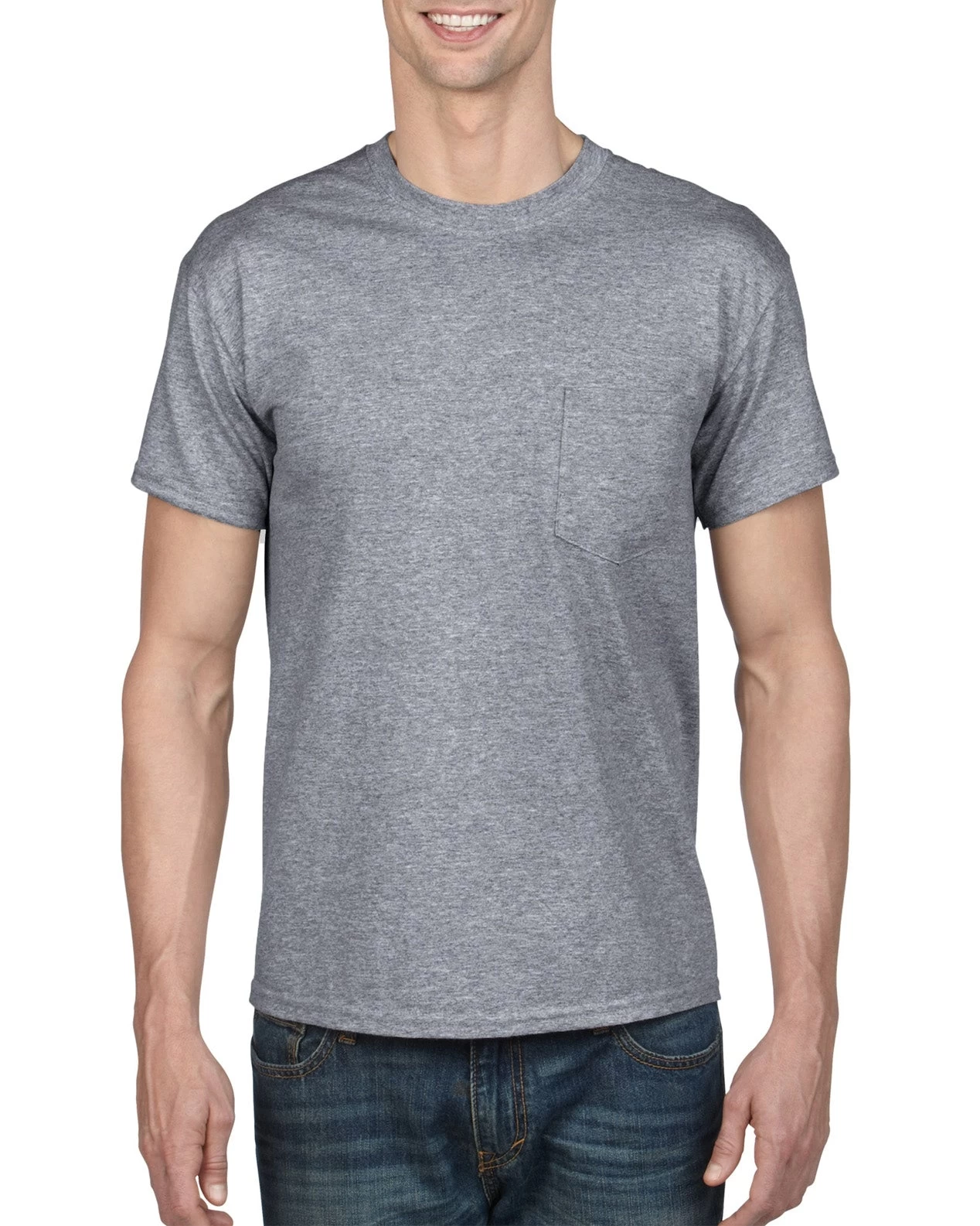 Gildan Mens DryBlend T-Shirt With Pocket, L, Graphite Heather 8 Gildan Mens DryBlend T-Shirt With Pocket, L, Graphite Heather - Image 6