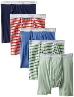 Fruit Of The Loom Men`s 5-Pack No Ride Up Stripe/Solid Boxer Briefs -Outfit Fashion Shop 598ffc76 537e 43f2 ab49 b8c5030b49a8