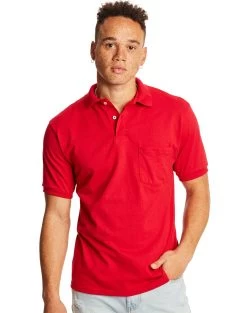 Hanes Mens CottonBlend® EcoSmart® Jersey Polo With Pocket 2-Pack -Outfit Fashion Shop 65fea4a7 7851 49d9 a26d 974ce82cf782