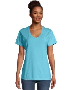 Hanes Women's ComfortWash® V-Neck Tee -Outfit Fashion Shop 67d296f7 bc3e 413e a086 ffd94a6eb23a