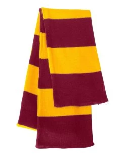 Sportsman Rugby-Striped Knit Scarf, One Size, White/Heather Grey -Outfit Fashion Shop 71099726 c449 461e adff 9cbcf73afa44