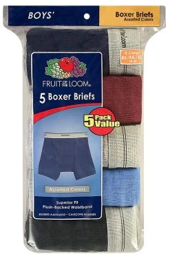 Fruit Of The Loom Boys` 5pk Assorted Boxer Brief