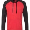 Burnside Yarn-Dyed Raglan Hooded Pullover, XL, Striated Red/Striated Black -Outfit Fashion Shop 742d894c 539d 4215 b069 800b5257aad9