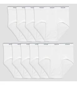 Fruit Of The Loom Big Mens White Briefs, 9 Pack, XL, Assorted