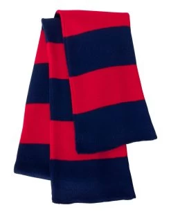 Sportsman Rugby-Striped Knit Scarf, One Size, White/Heather Grey -Outfit Fashion Shop 7c7f8a91 8bb6 480a 8236 707f9d69914d