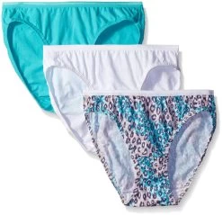 Fruit Of The Loom Women`s 3 Pack Assorted Cotton Bikini Panties