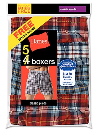 Hanes Men's TAGLESS Tartan Boxers With Comfort Flex Waistband 5-Pack 4 Hanes Men's TAGLESS Tartan Boxers With Comfort Flex Waistband 5-Pack - Image 2