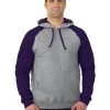 Jerzees Mens NuBlend Color-Block Raglan Pull Over Hooded Sweatshirt -Outfit Fashion Shop 96CR oxford deep purple front.0bba2c0503398bda