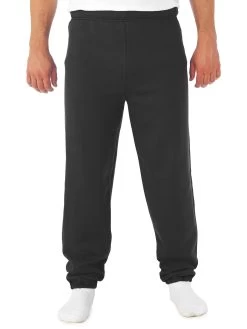 Jerzees Mens NuBlend Elastic Bottom Sweatpants -Outfit Fashion Shop 973MR black front.b0e6c05b67d25831