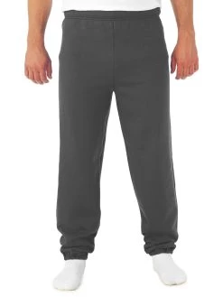 Jerzees Mens NuBlend Elastic Bottom Sweatpants -Outfit Fashion Shop 973MR black heather front.f4598c801c71e821