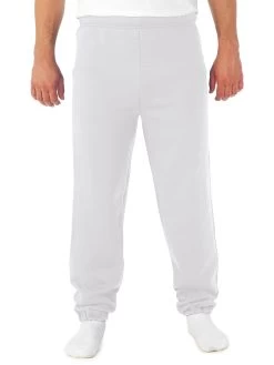 Jerzees Mens NuBlend Elastic Bottom Sweatpants -Outfit Fashion Shop 973MR white front.c26332aa9e63107a