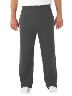 Jerzees Mens NuBlend Pocketed Open-Bottom Sweatpants -Outfit Fashion Shop 974MPR black heather front.e5cbd778cd19f540